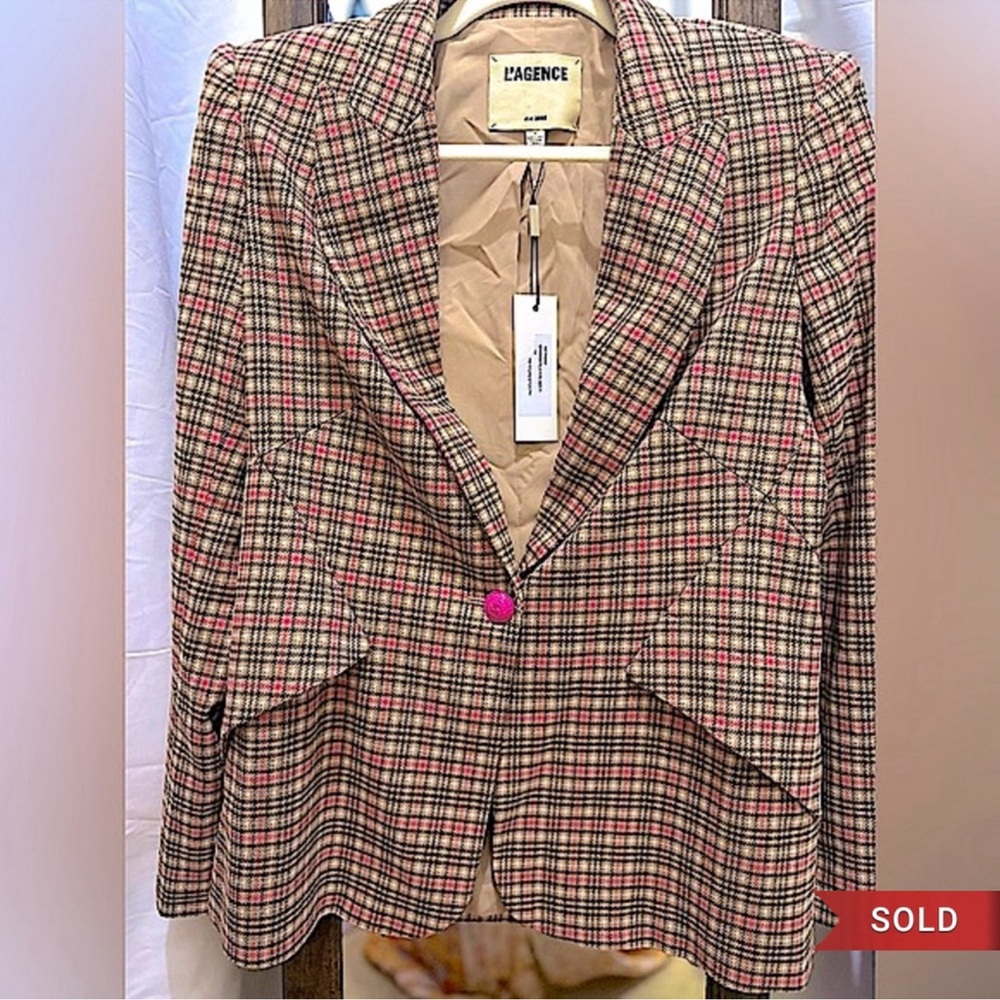 Sold- L’agence Houndstooth Plaid Blazer - size 2